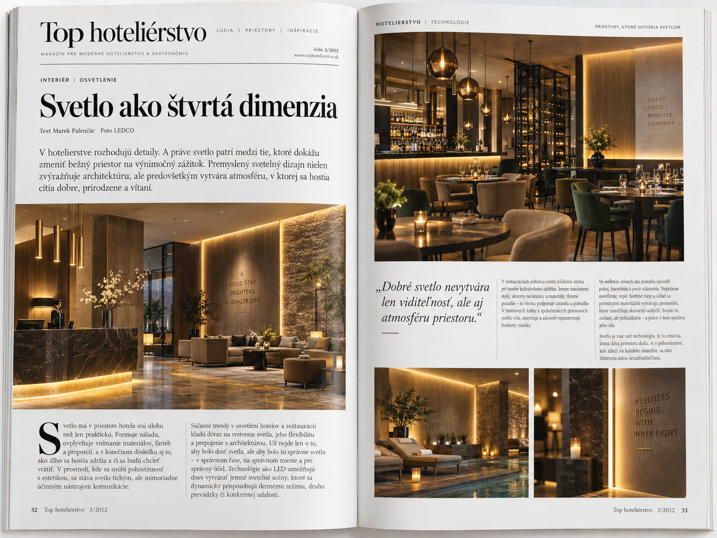 LEDCO v TOP HOTELIERSTVO 2012 – Svetlo ako štvrtá dimenzia